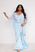 Élysée Ice Blue Sharara Saree
