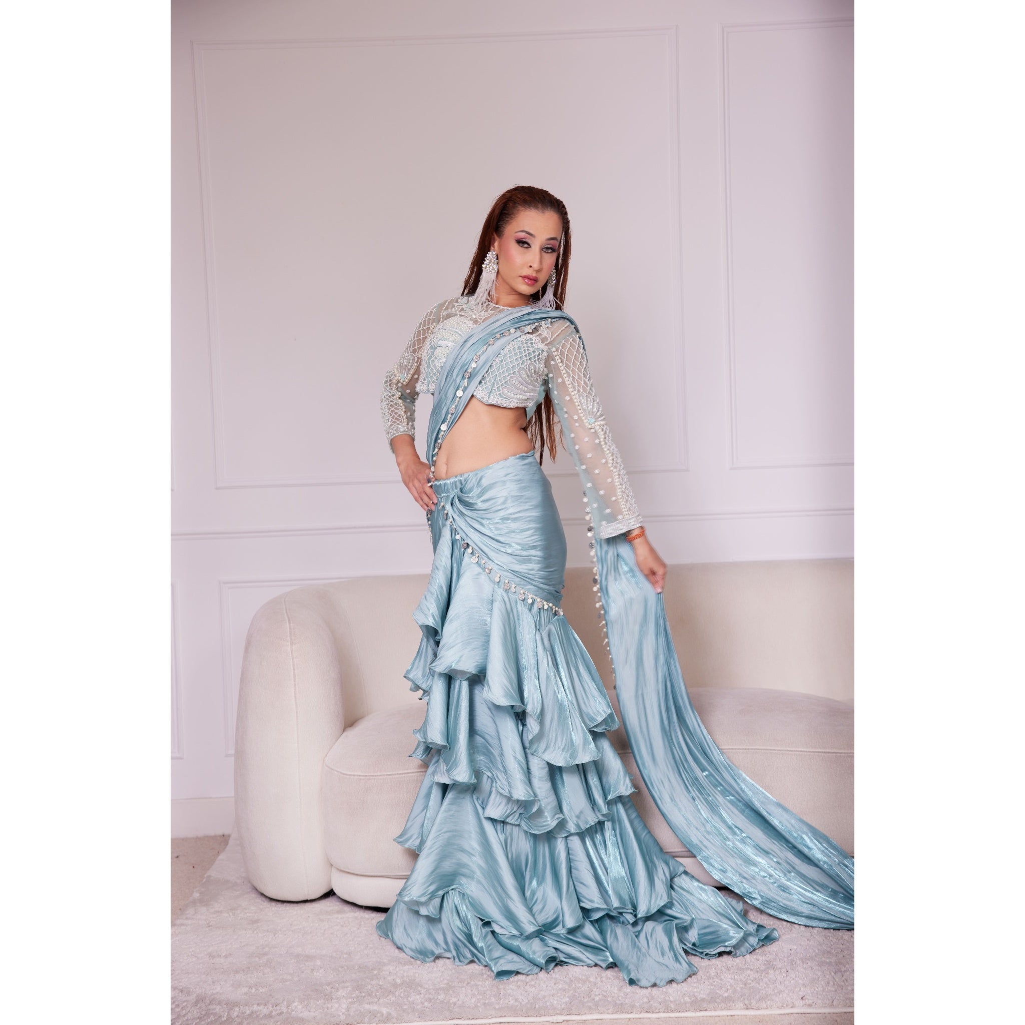 Celeste Butterfly Lehenga Saree
