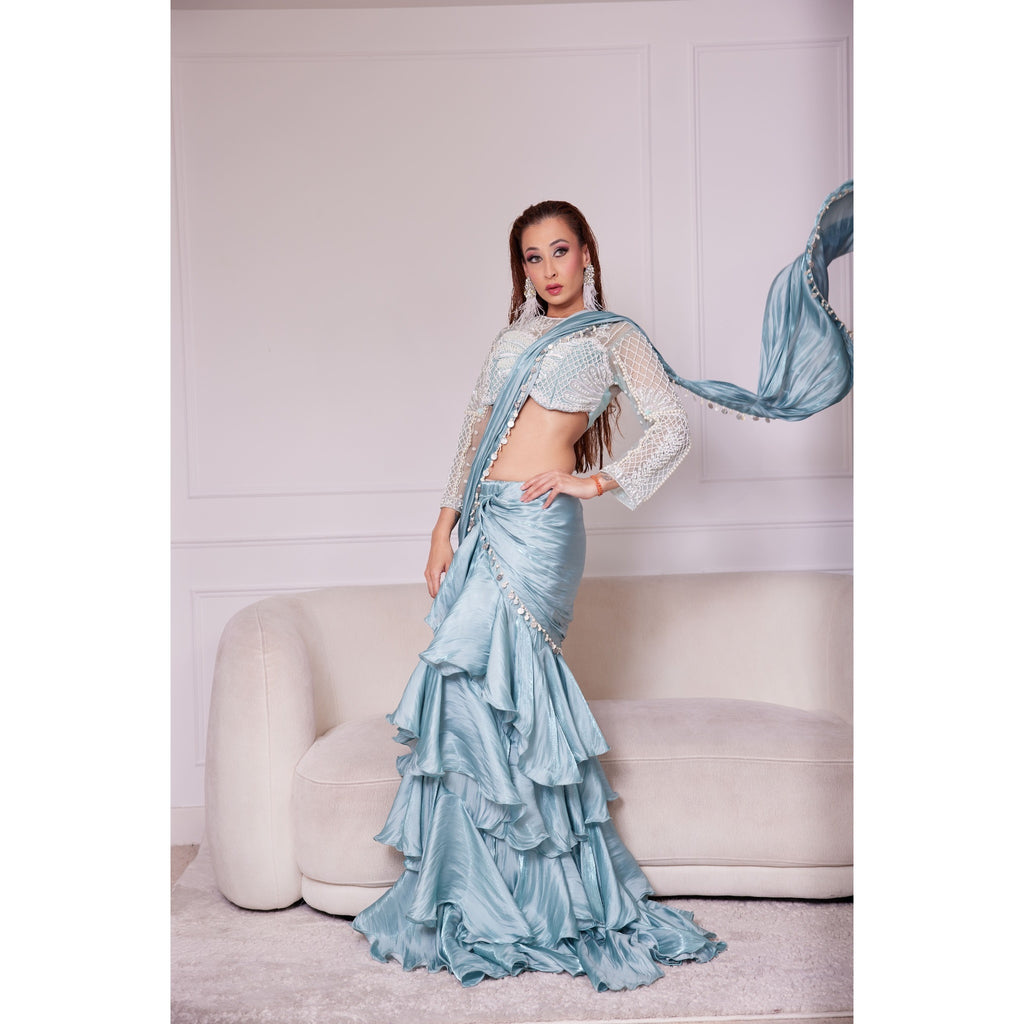 Celeste Butterfly Lehenga Saree