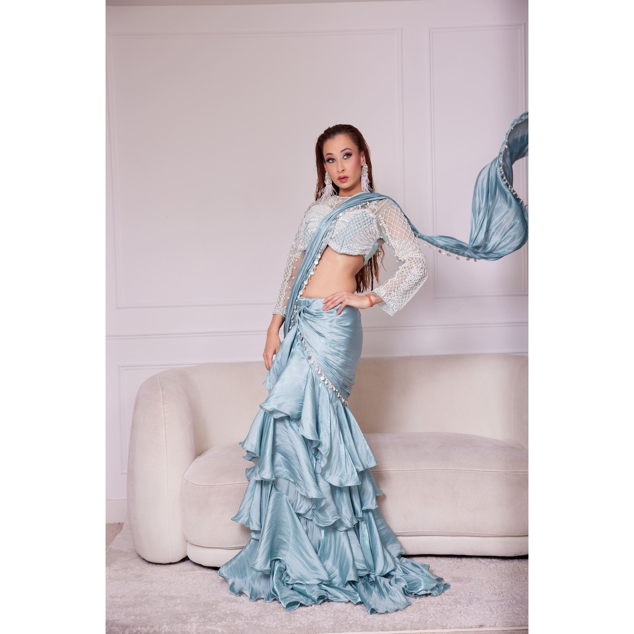 Celeste Butterfly Lehenga Saree