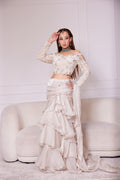 Champagne Pearl Cascade Couture Lehenga