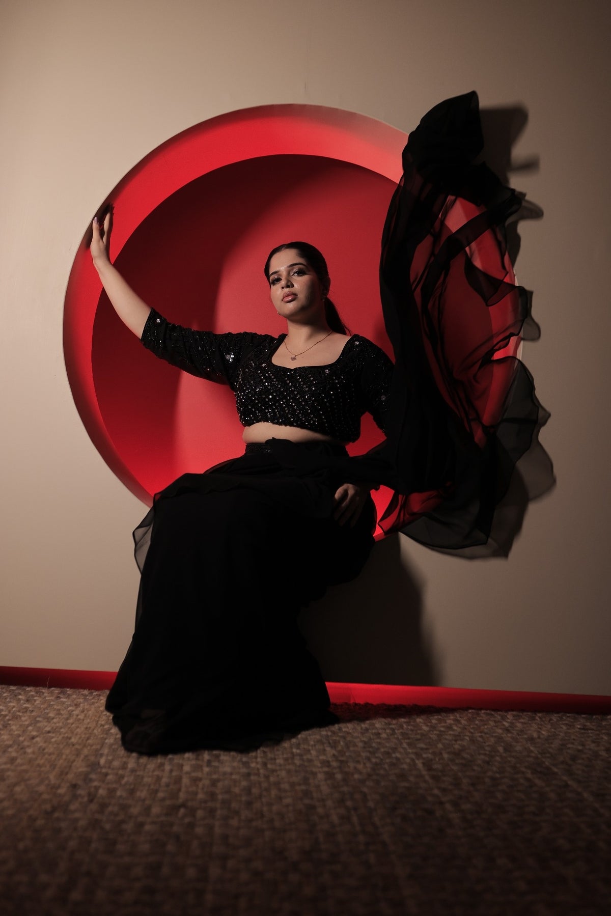 Black Diamond Drape Saree