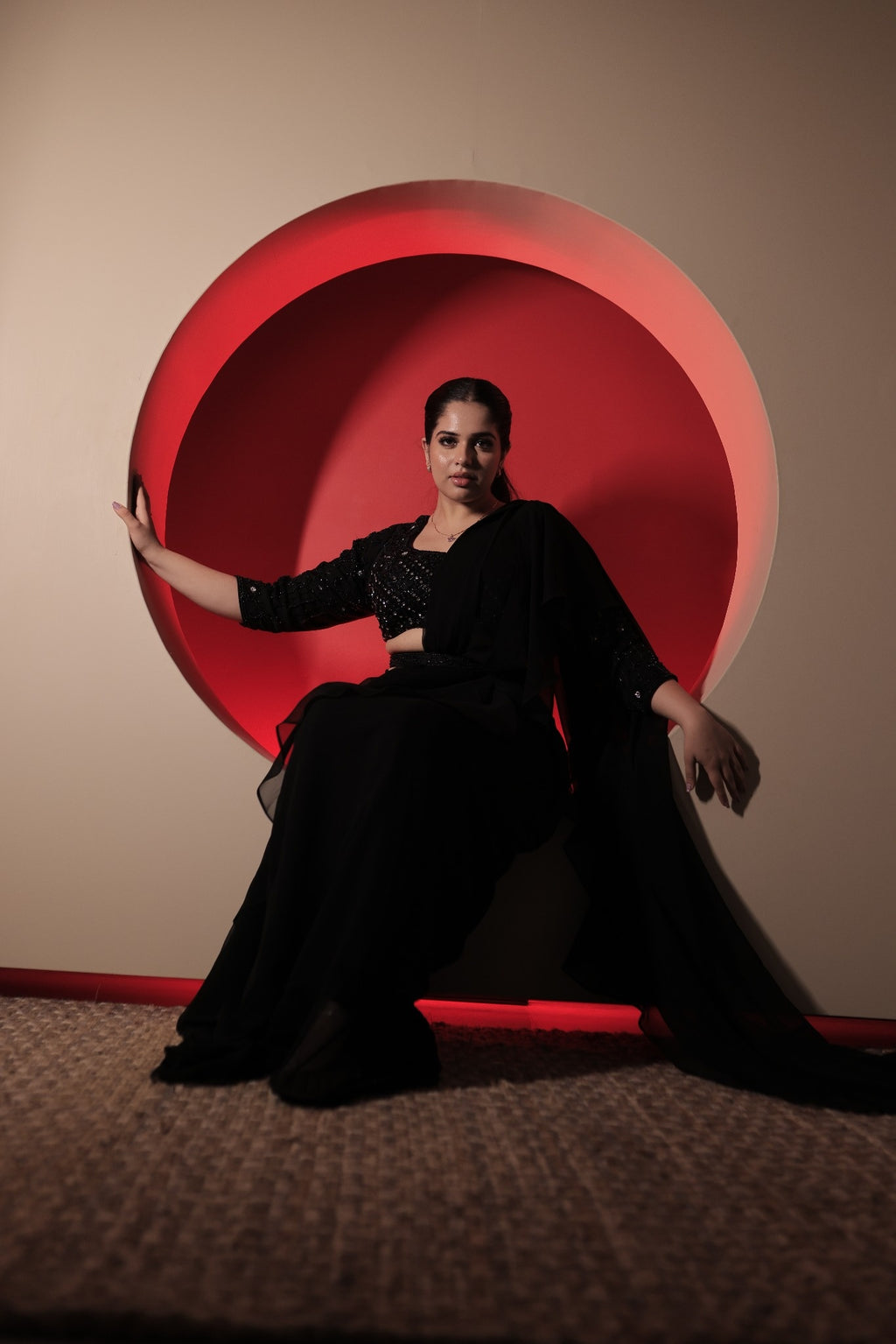 Black Diamond Drape Saree