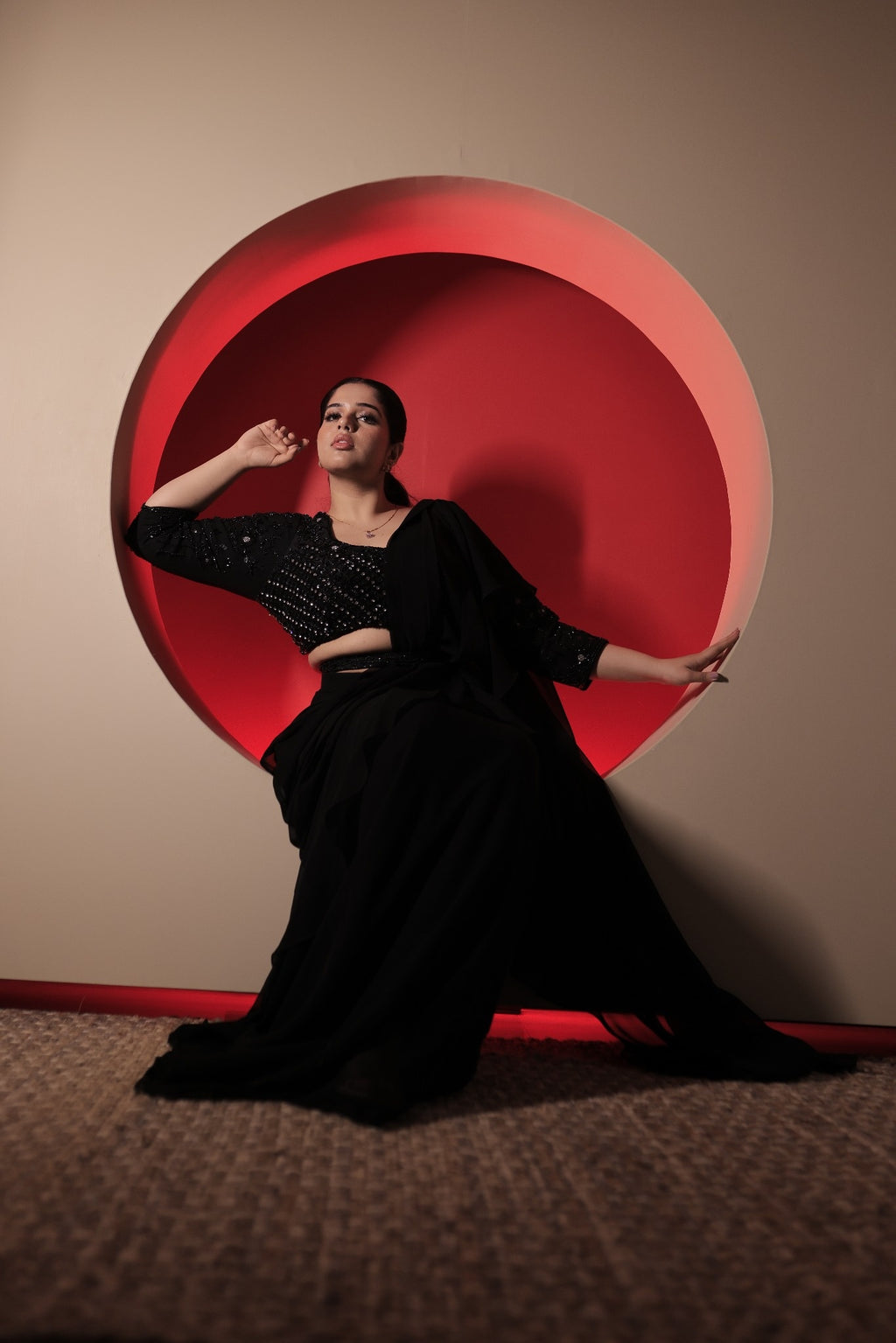 Black Diamond Drape Saree