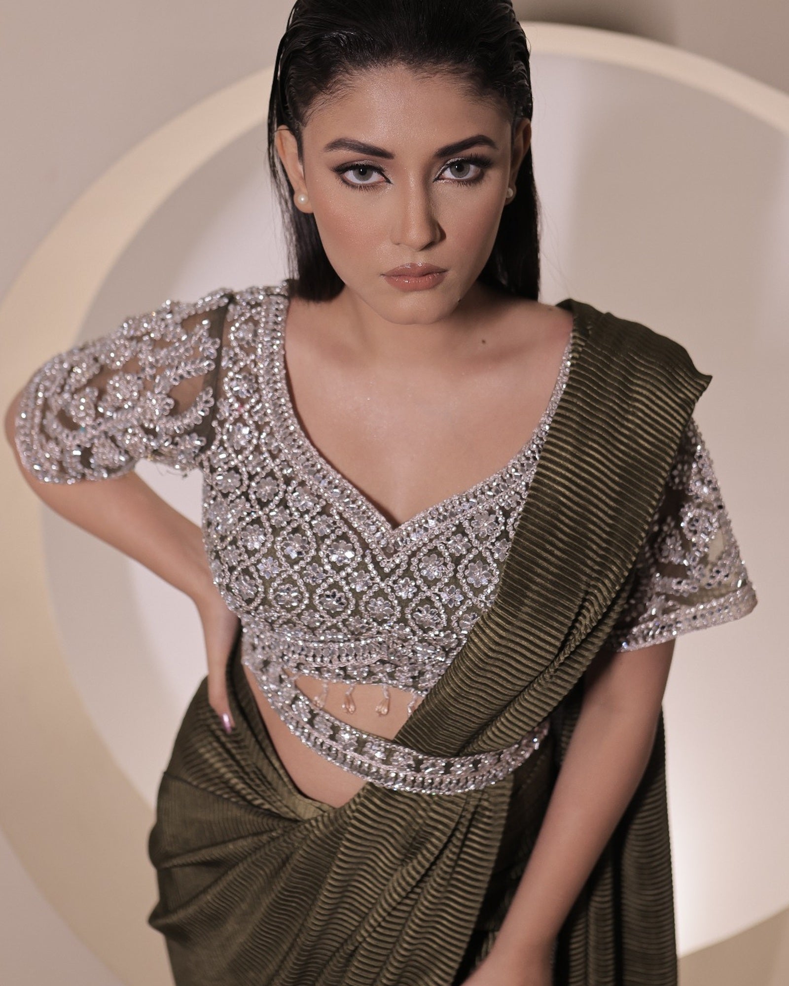 Zariah Olive Saree