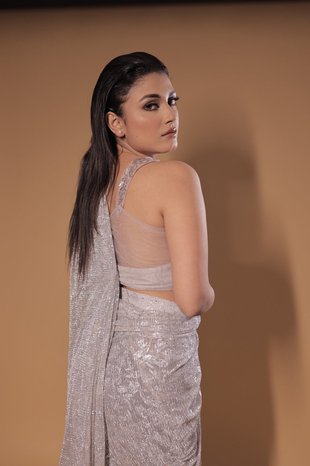 Elara Crystal Drape Saree