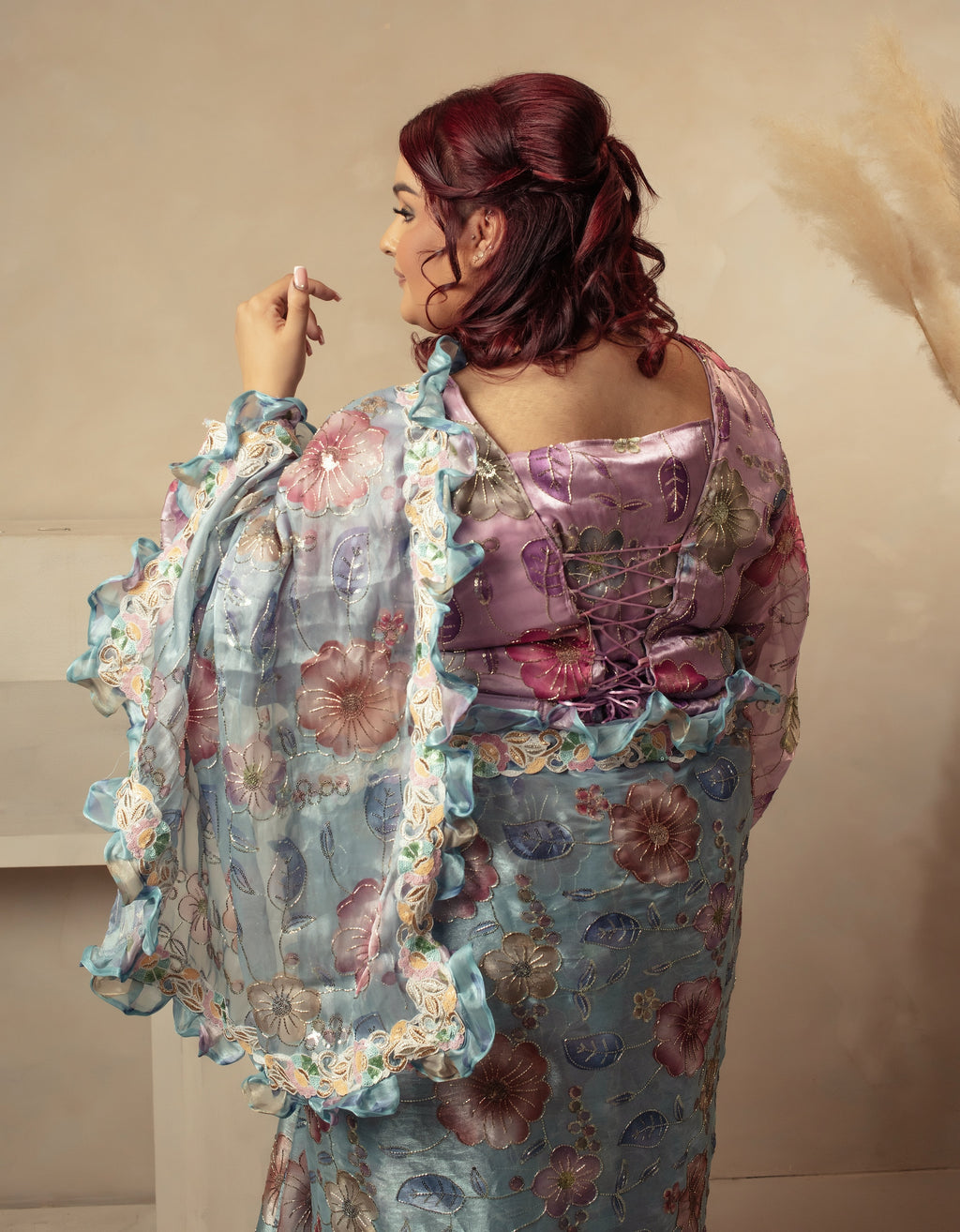 Anisa – Pastel Bloom Saree