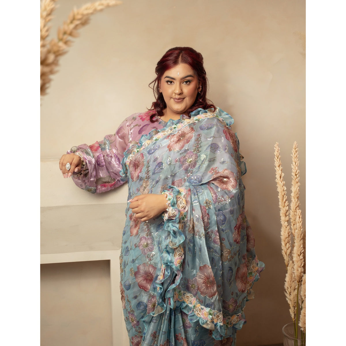 Anisa – Pastel Bloom Saree