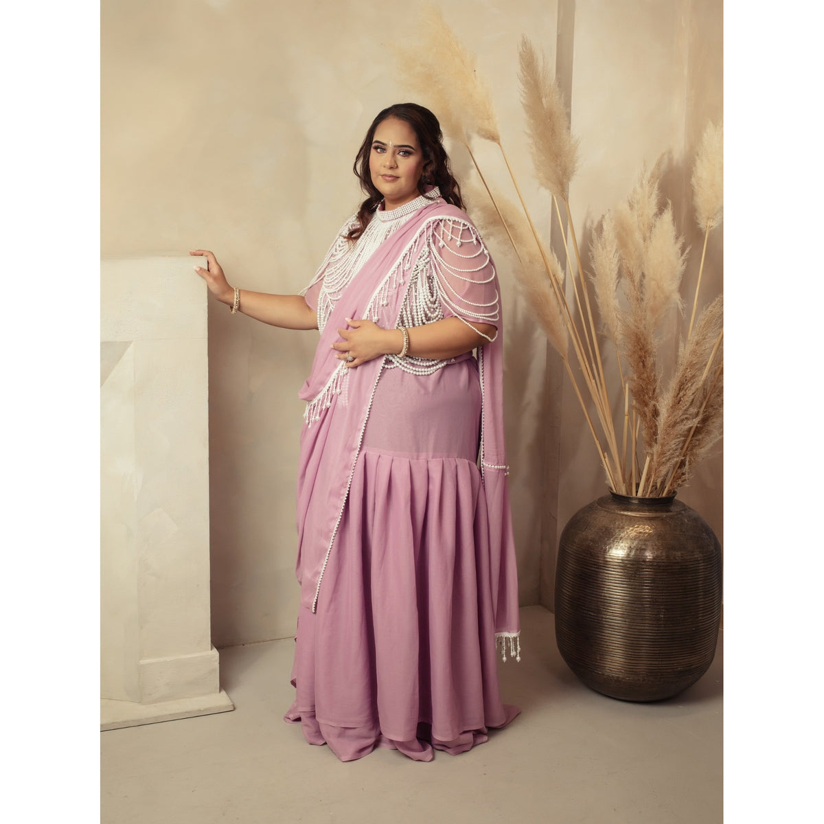 Chrystal – Blush Pearl Saree