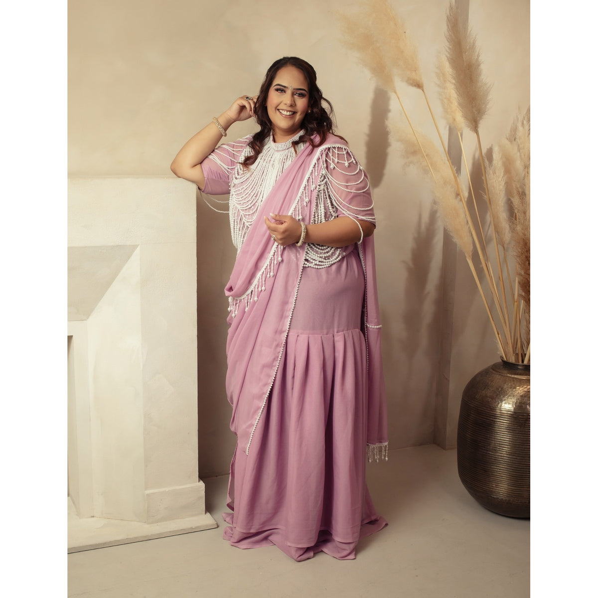 Chrystal – Blush Pearl Saree