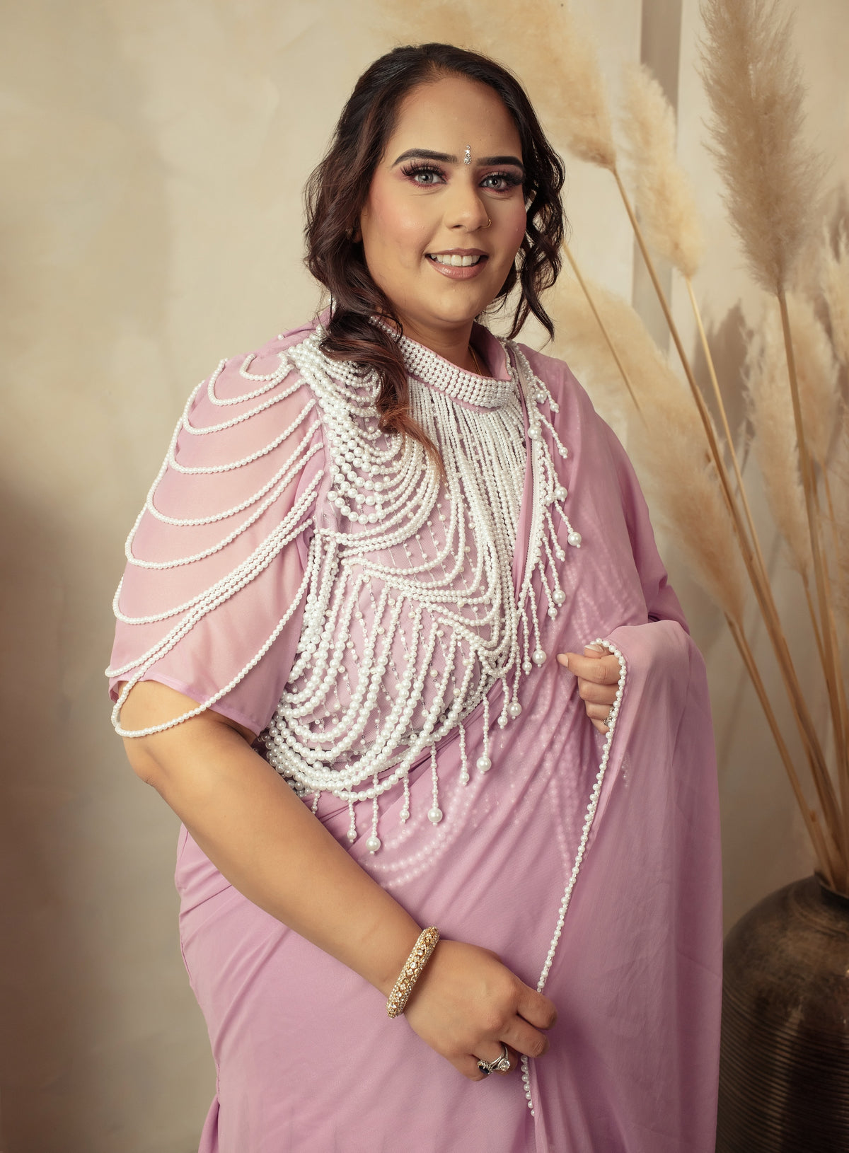 Chrystal – Blush Pearl Saree