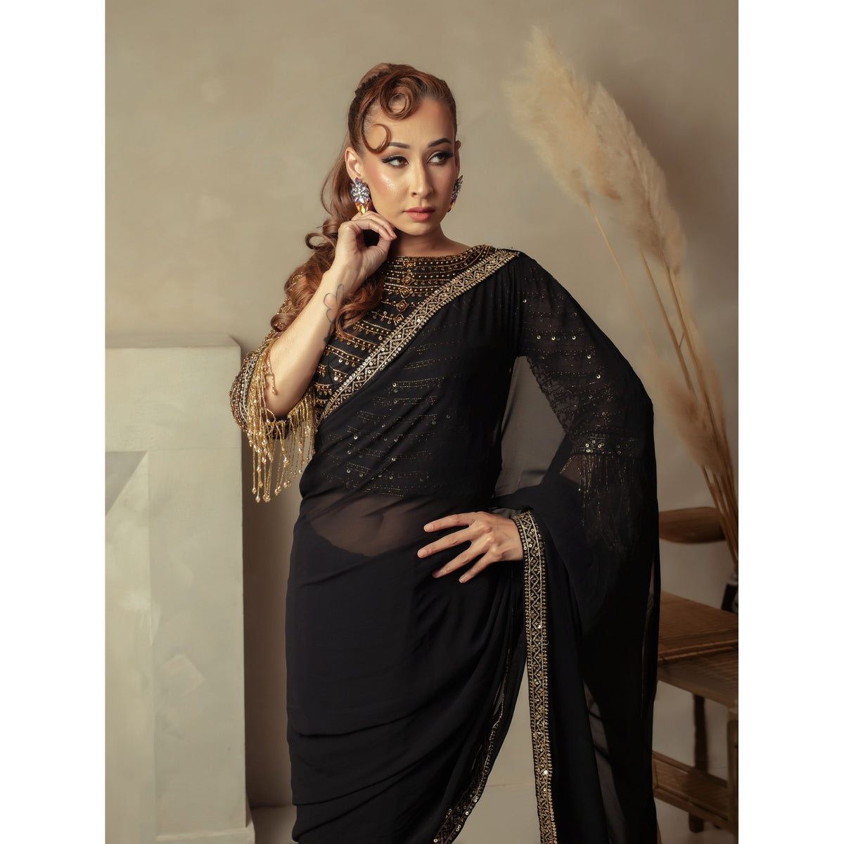 Sanah – Midnight Noir Saree
