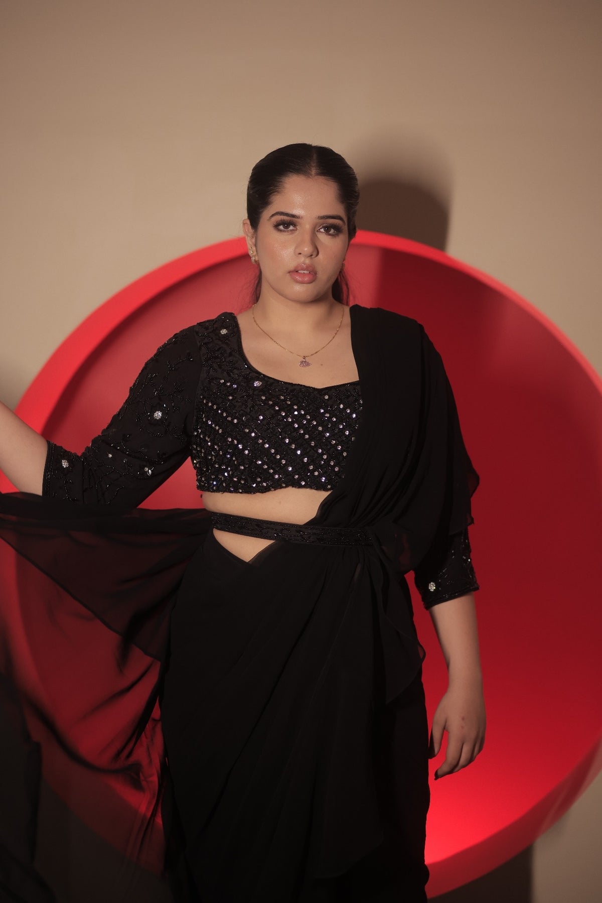 Black Diamond Drape Saree